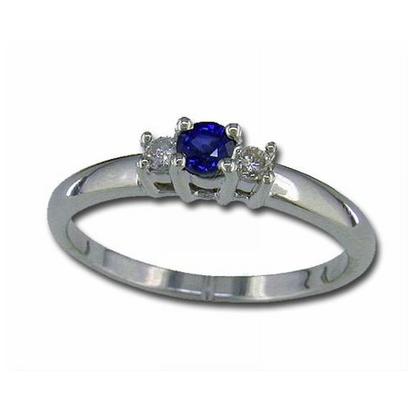14K White Gold Yogo Sapphire & Diamond Ring 14K White Gold Yogo Sapphire & Diamond Ring