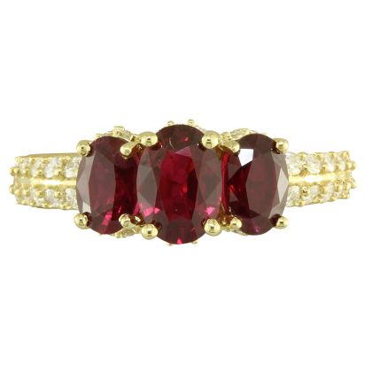 18K Yellow Gold Mozambique Ruby/Diamond Ring 18K Yellow Gold Mozambique Ruby/Diamond Ring