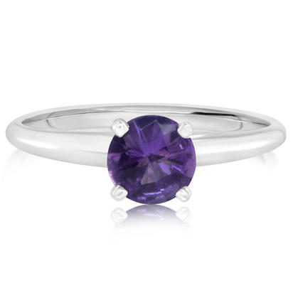 14K White Gold Checkerboard Amethyst Martini Ring 14K White Gold Checkerboard Amethyst Martini Ring