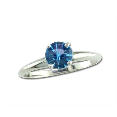 14K White Gold Checkerboard Blue Topaz Martini Ring 14K White Gold Checkerboard Blue Topaz Martini Ring
