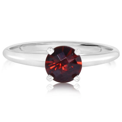 14K White Gold Checkerboard Garnet Martini Ring 14K White Gold Checkerboard Garnet Martini Ring