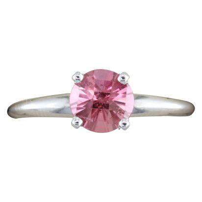 14K White Gold Checkerboard Pink Tourmaline Martini Ring 14K White Gold Checkerboard Pink Tourmaline Martini Ring