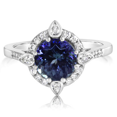 14K White Gold Peacock Tanzanite/Diamond Ring 14K White Gold Peacock Tanzanite/Diamond Ring
