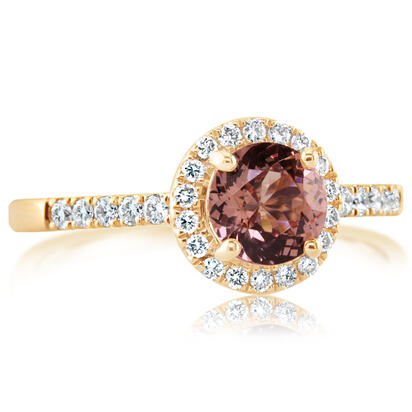 14K Rose Gold Lotus Garnet/Diamond Wedding Ring 14K Rose Gold Lotus Garnet/Diamond Wedding Ring