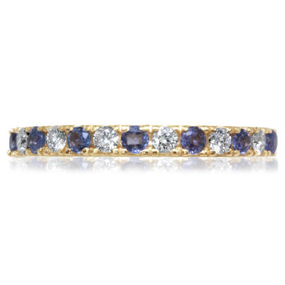 14K Yellow Gold Yogo Sapphire/Diamond Wedding Band 14K Yellow Gold Yogo Sapphire/Diamond Wedding Band