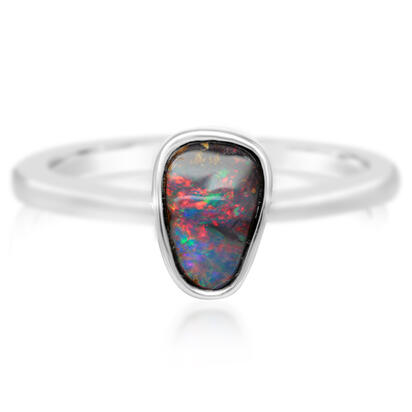 Sterling Silver Australian Boulder Opal Smooth Shank Ring Sterling Silver Australian Boulder Opal Smooth Shank Ring
