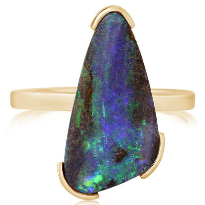 14K Yellow Gold Australian Boulder Opal Ring 14K Yellow Gold Australian Boulder Opal Ring