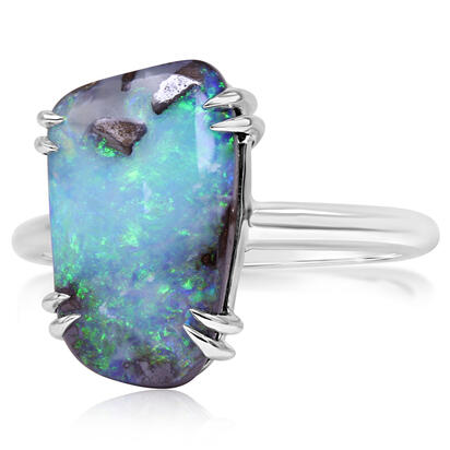 Sterling Silver Australian Boulder Opal Ring Sterling Silver Australian Boulder Opal Ring