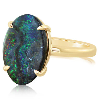14K Yellow Gold Australian Boulder Opal Ring 14K Yellow Gold Australian Boulder Opal Ring