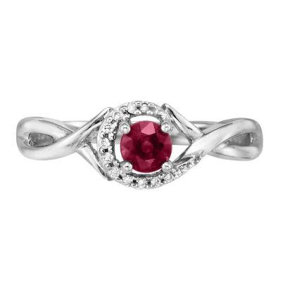 14K Yellow Gold Idaho Garnet/Diamond Ring 14K Yellow Gold Idaho Garnet/Diamond Ring