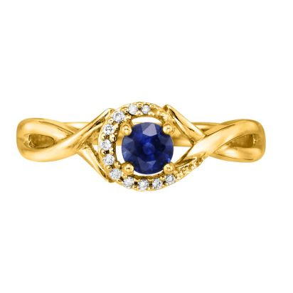 14K Yellow Gold Blue Sapphire/Diamond Ring 14K Yellow Gold Blue Sapphire/Diamond Ring