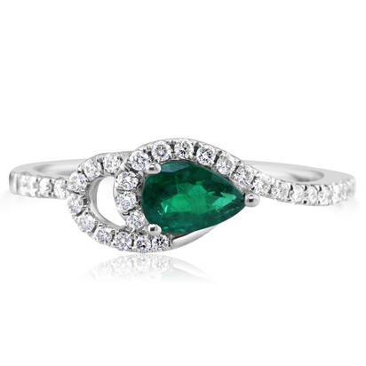 14K White Gold Emerald/Diamond Ring 14K White Gold Emerald/Diamond Ring