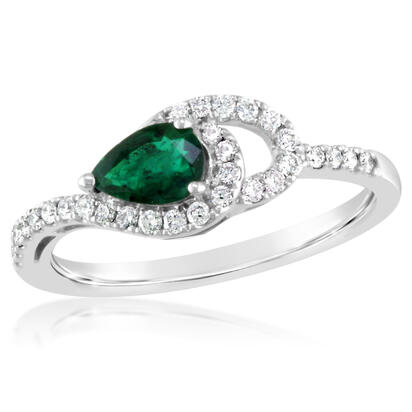 14K White Gold Emerald/Diamond Ring 14K White Gold Emerald/Diamond Ring