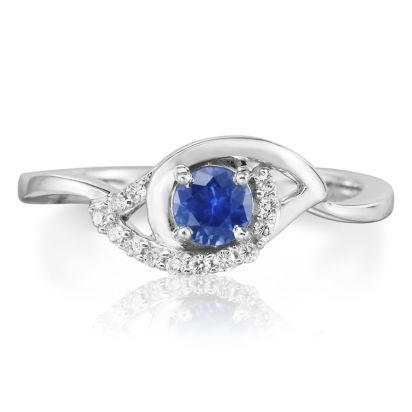 14K White Gold Blue Sapphire/Diamond Ring 14K White Gold Blue Sapphire/Diamond Ring