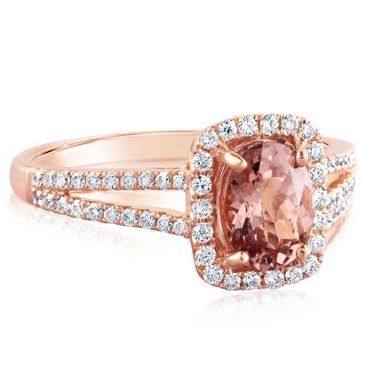 14K Rose Gold Lotus Garnet/Diamond Ring 14K Rose Gold Lotus Garnet/Diamond Ring