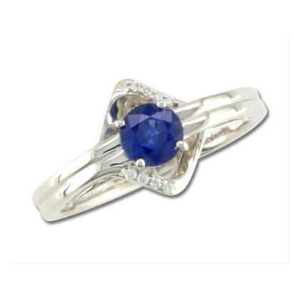 14K White Gold Blue Sapphire/Diamond Ring 14K White Gold Blue Sapphire/Diamond Ring