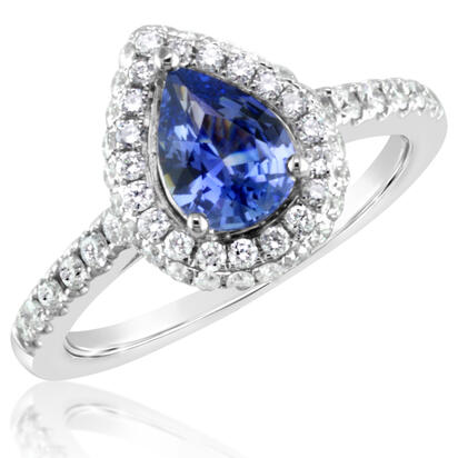 14K White Gold Ceylon Sapphire/Diamond Ring 14K White Gold Ceylon Sapphire/Diamond Ring