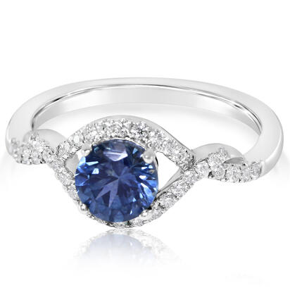 14K White Gold Montana Sapphire/Diamond Ring 14K White Gold Montana Sapphire/Diamond Ring