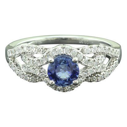 14K White Gold Blue Sapphire/Diamond Ring 14K White Gold Blue Sapphire/Diamond Ring