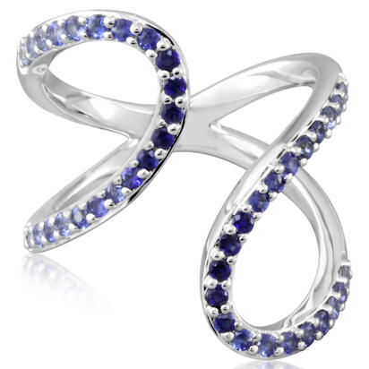 14K White Gold Graduated Blue Sapphire Ring 14K White Gold Graduated Blue Sapphire Ring