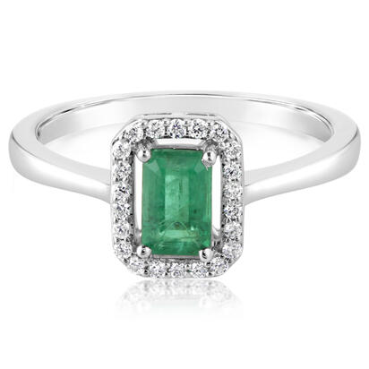 14K White Gold Emerald/Diamond Ring 14K White Gold Emerald/Diamond Ring