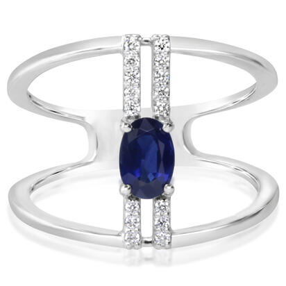 14K White Gold Blue Sapphire/Diamond Ring 14K White Gold Blue Sapphire/Diamond Ring
