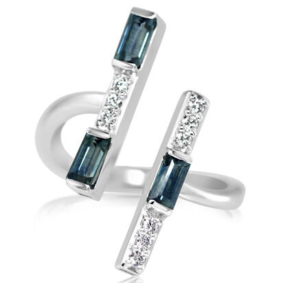 14K White Gold Montana Sapphire/Diamond Ring 14K White Gold Montana Sapphire/Diamond Ring