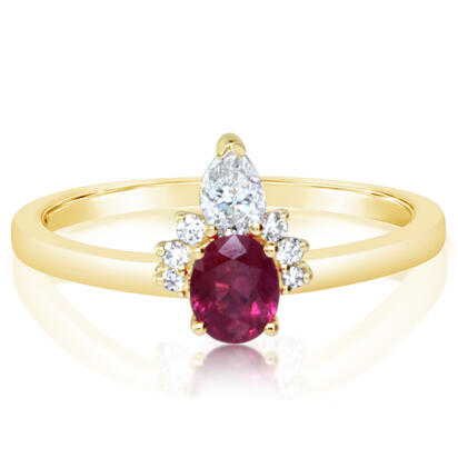 14K Yellow Gold Ruby/Diamond Ring 14K Yellow Gold Ruby/Diamond Ring