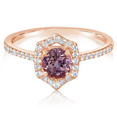 14K Rose Gold Lotus Garnet/Diamond Ring 14K Rose Gold Lotus Garnet/Diamond Ring