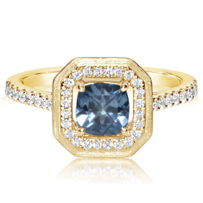 14K Yellow Gold Montana Sapphire/Diamond Ring 14K Yellow Gold Montana Sapphire/Diamond Ring