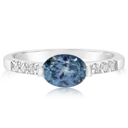 14K White Gold Montana Sapphire/Diamond Ring 14K White Gold Montana Sapphire/Diamond Ring