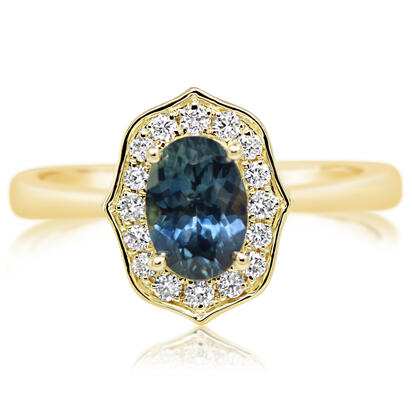 14K Yellow Gold Montana Sapphire/Diamond Ring 14K Yellow Gold Montana Sapphire/Diamond Ring