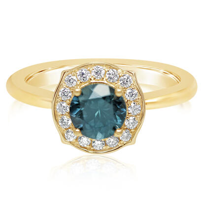 14K Yellow Gold Montana Sapphire/Diamond Ring 14K Yellow Gold Montana Sapphire/Diamond Ring