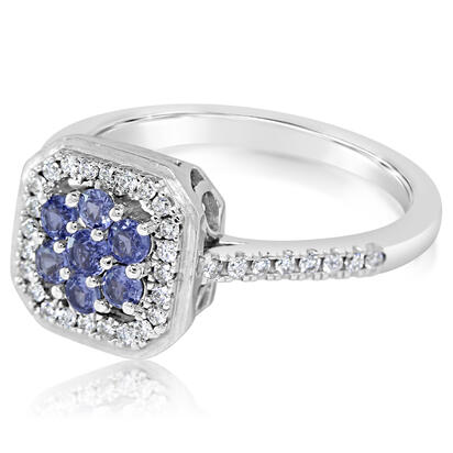 14K White Gold Yogo Sapphire/Diamond Ring 14K White Gold Yogo Sapphire/Diamond Ring