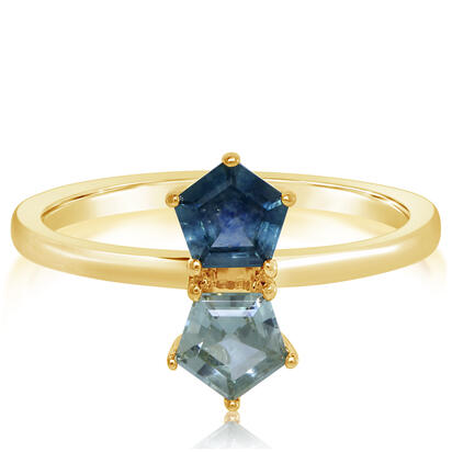 14K Yellow Gold 5mm Pentagon Montana Sapphire Ring 14K Yellow Gold 5mm Pentagon Montana Sapphire Ring