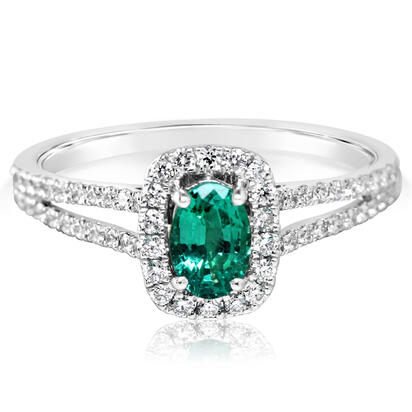 14K White Gold Emerald/Diamond Ring 14K White Gold Emerald/Diamond Ring