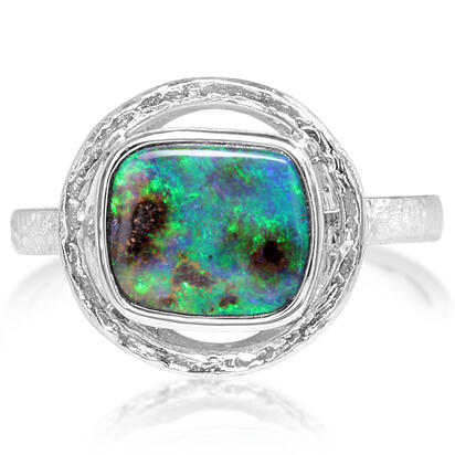 Sterling Silver Australian Boulder Opal Ring Sterling Silver Australian Boulder Opal Ring