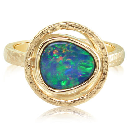 14K Yellow Gold Australian Opal Doublet Ring 14K Yellow Gold Australian Opal Doublet Ring