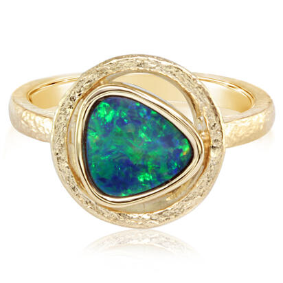 14K Yellow Gold Australian Opal Doublet Ring 14K Yellow Gold Australian Opal Doublet Ring