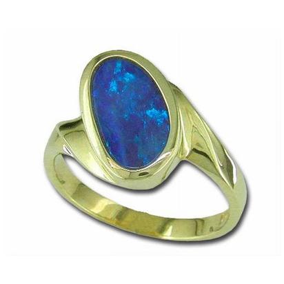 14K Gold Australian Opal Doublet Ring 14K Gold Australian Opal Doublet Ring