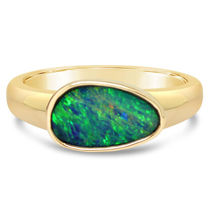 14K Rose Gold Australian Opal Doublet Ring 14K Rose Gold Australian Opal Doublet Ring