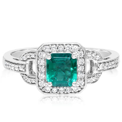 18K White Gold Brazilian Emerald/Diamond Ring 18K White Gold Brazilian Emerald/Diamond Ring