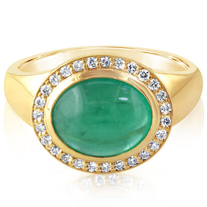 18K Yellow Gold Brazilian Emerald/Diamond Ring 18K Yellow Gold Brazilian Emerald/Diamond Ring