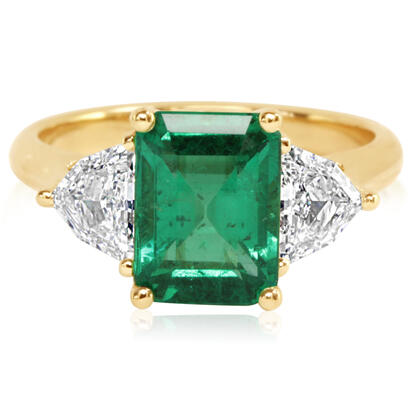18K Yellow Gold Brazilian Emerald/Diamond Ring 18K Yellow Gold Brazilian Emerald/Diamond Ring