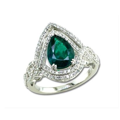 18K White Gold Emerald/Diamond Ring 18K White Gold Emerald/Diamond Ring