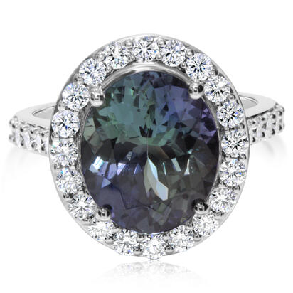 14K White Gold Peacock Tanzanite/Diamond Ring 14K White Gold Peacock Tanzanite/Diamond Ring