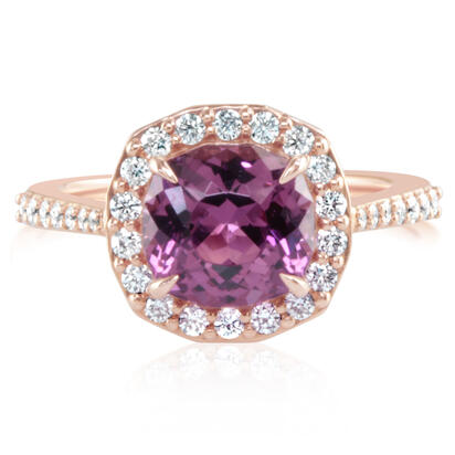 14K Rose Gold Purple Garnet/Diamond Ring 14K Rose Gold Purple Garnet/Diamond Ring