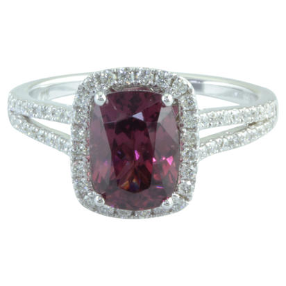 14K White Gold Grape Garnet/Diamond Ring 14K White Gold Grape Garnet/Diamond Ring