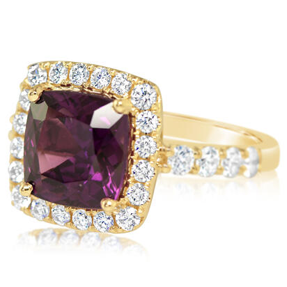 14K Yellow Gold Purple Garnet/Diamond Ring 14K Yellow Gold Purple Garnet/Diamond Ring