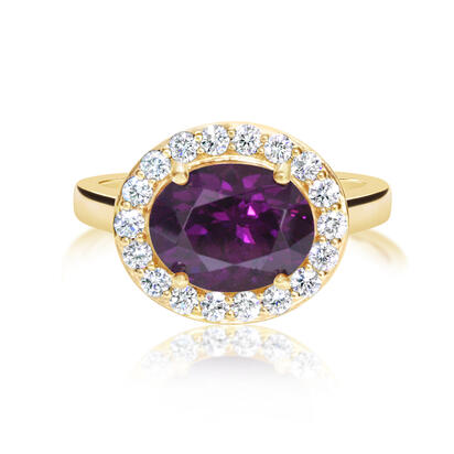 14K Yellow Gold Purple Garnet/Diamond Ring 14K Yellow Gold Purple Garnet/Diamond Ring